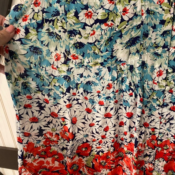Anthropologie 6 of 52 Conversations Floral Button-up Rayon Sleeveless Top SZ XL - Picture 3 of 14